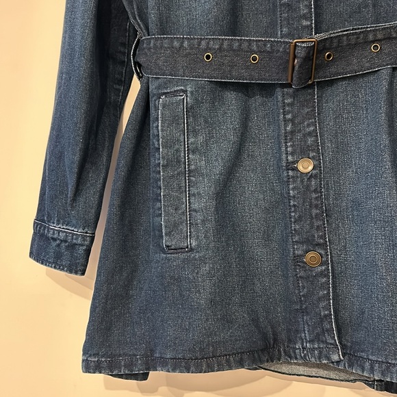 🆕 Women’s Belted Blue Denim Jean Jacket XL 16 18 NWT Time and Tru New! - Picture 8 of 10